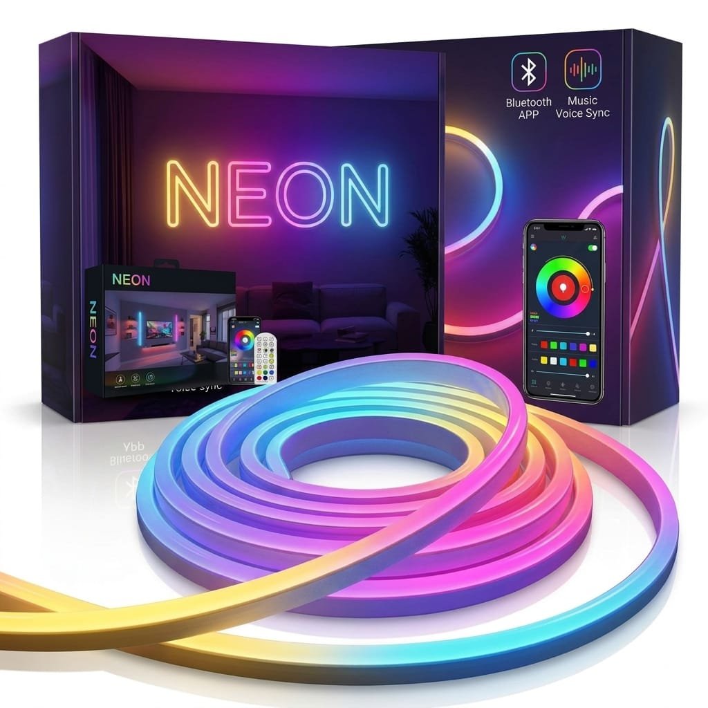 RGBIC NEON LED STRIP LIGHT - "5M Flexible Smart Neon Rope"