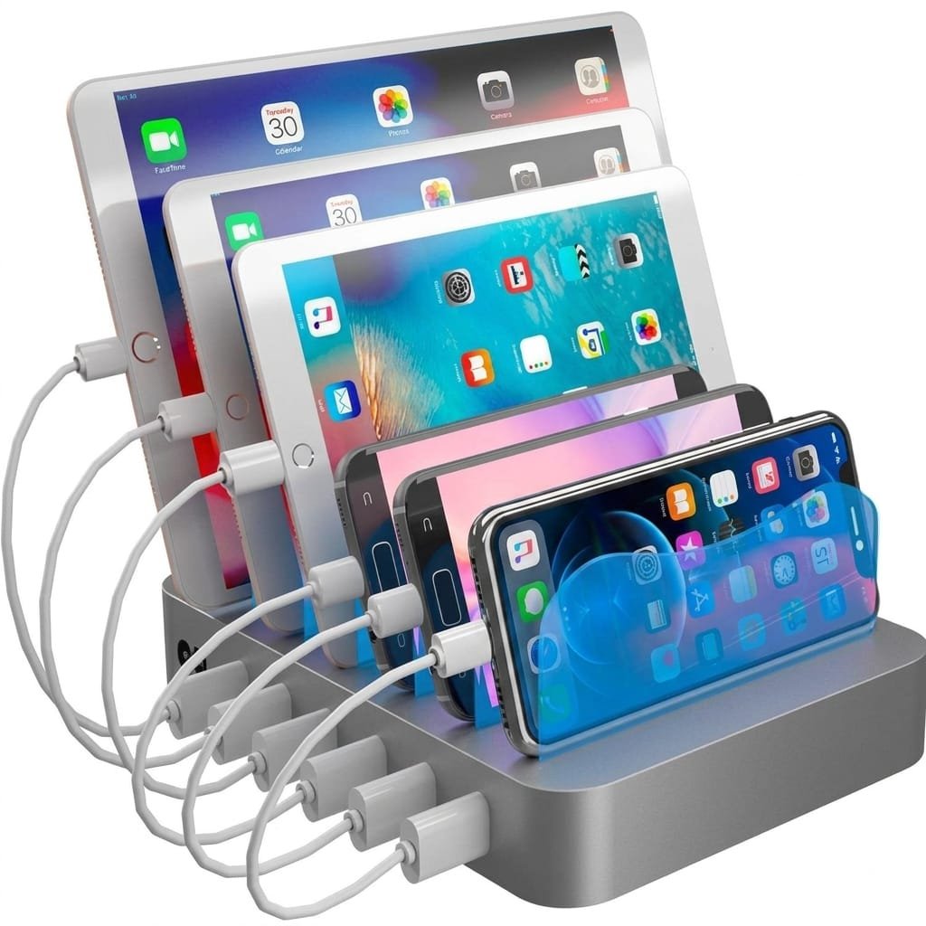 6-Port USB Charging Station Dock - Multi-Device Charging