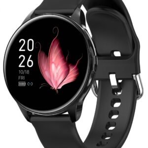 ROUND AMOLED SMARTWATCH WITH BLACK STRAP